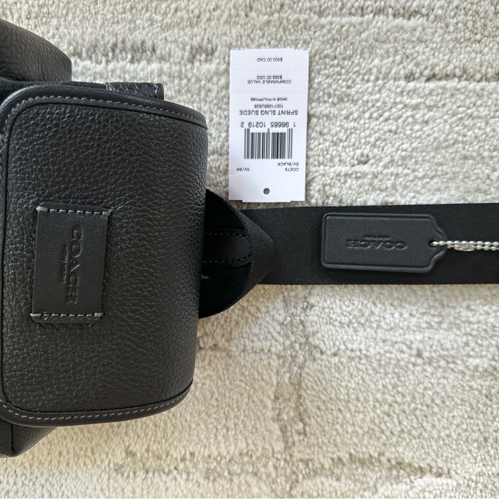 NWT Coach Sprint Sling Black Leather & Suede Mini Backpack - Picture 3 of 8